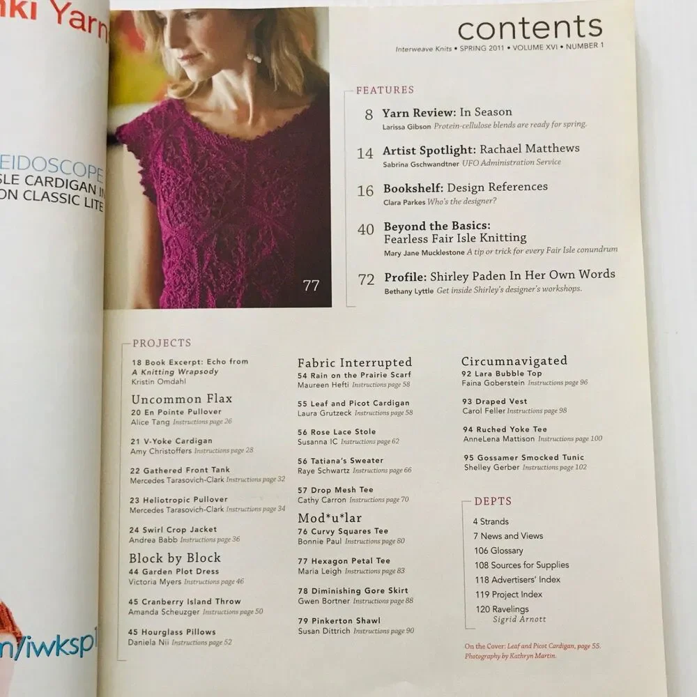 Interweave Knits Magazine Spring 2011 Knitting Patterns Breezy Fresh Knits